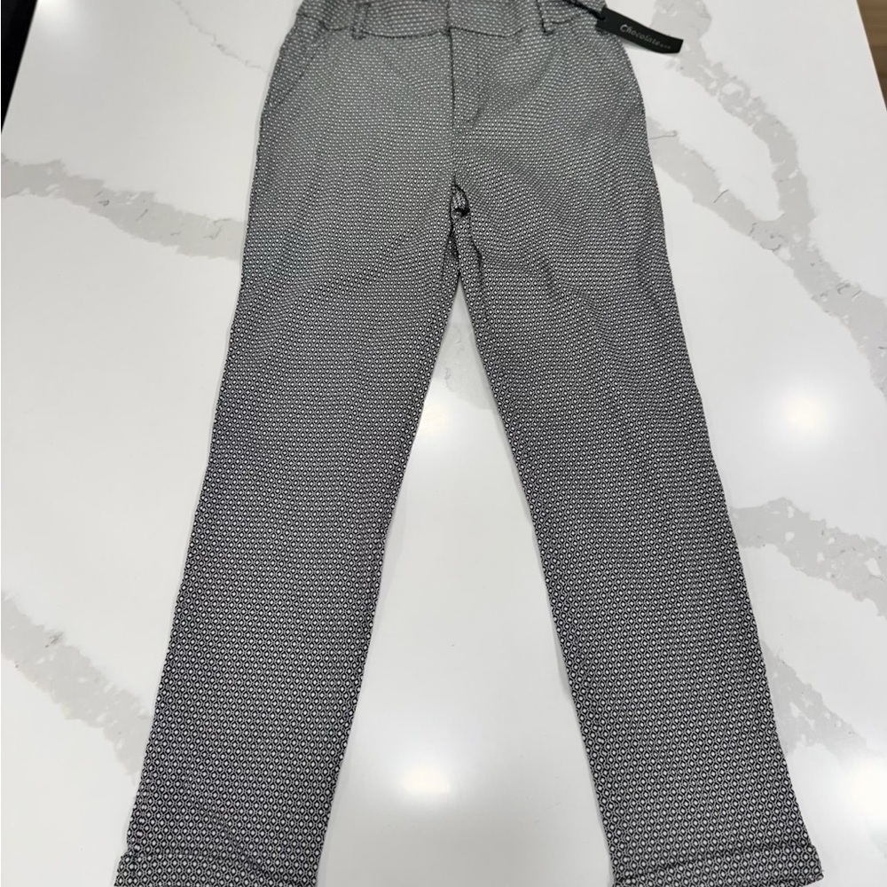 Chocolate Black and White Patterned Cropped Pants